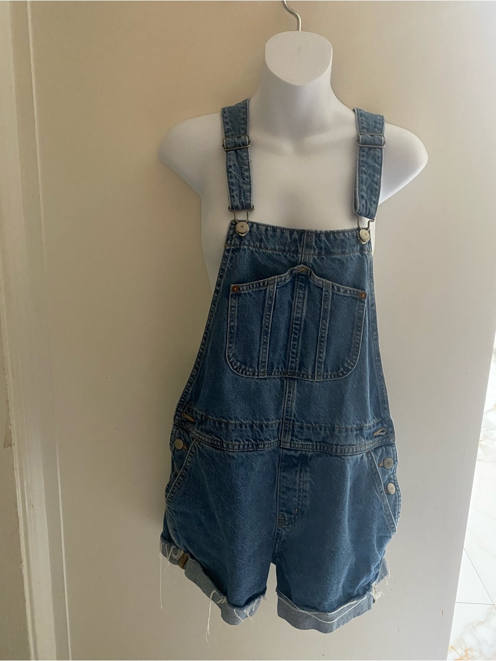 Old Navy Denim Blue Women's Short Overalls - Picture 2 of 7